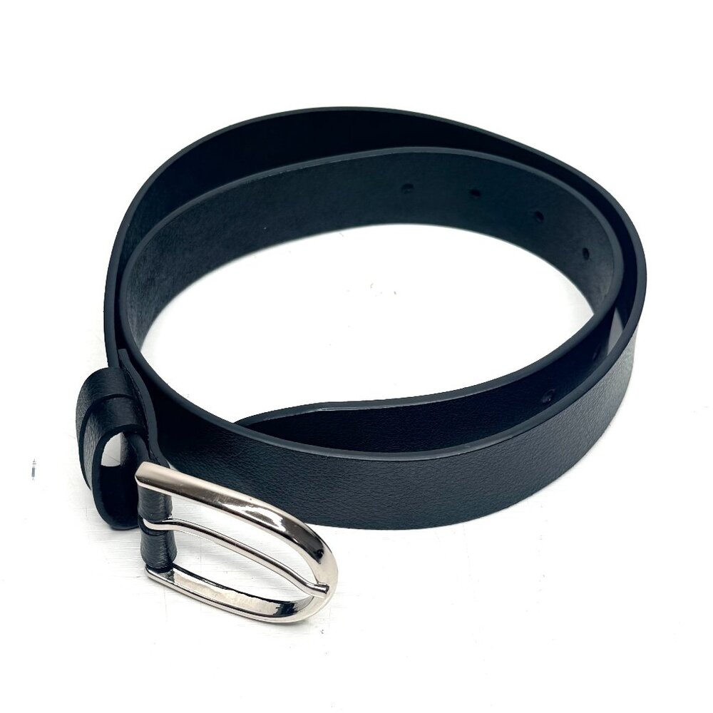 Nordstrom Double Loop Trouser Fit Buckle Minimalist 1 1/4" Leather Belt Womens S